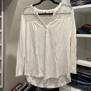 Soft joie long sleeve shirt with knit detail